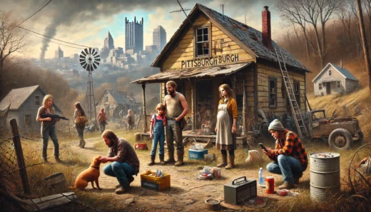 rural family in Pittsburgh surviving a societal collapse