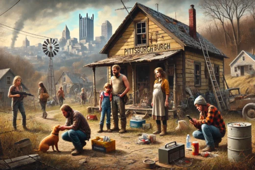 rural family in Pittsburgh surviving a societal collapse