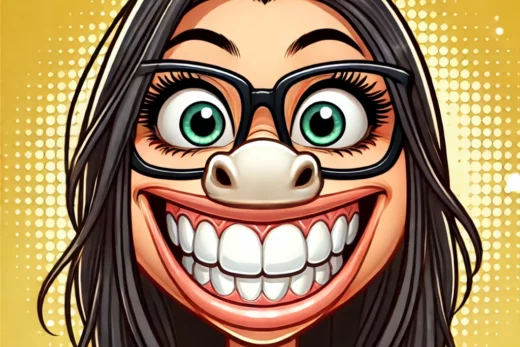 cartoon version of a woman with glasses