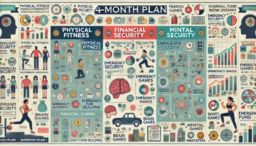 detailed 4-month plan illustrated as an infographic