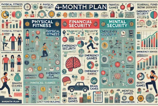 detailed 4-month plan illustrated as an infographic