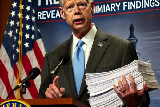 image shows Senator Johnson standing behind a podium