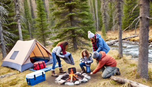 setting up a secure base camp in a remote wilderness location