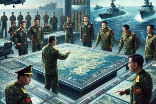 China's military readiness with a focus on commanders overseeing a battle scenario