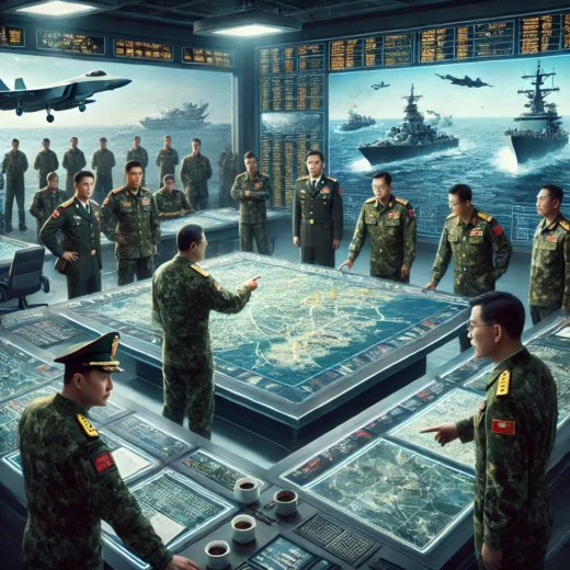 China's military readiness with a focus on commanders overseeing a battle scenario