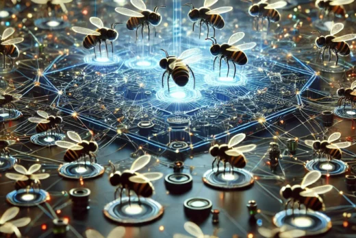 autonomous agents resembling bees or ants