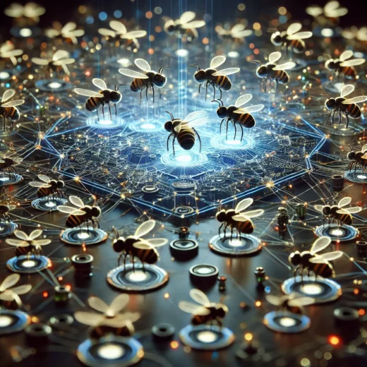 autonomous agents resembling bees or ants