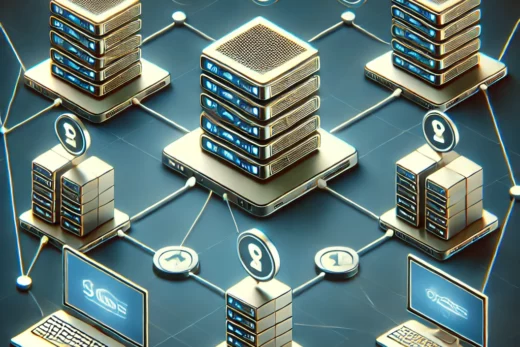 multiple devices connected to each other via lines