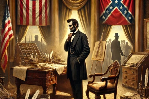 Abraham Lincoln during the Civil War era standing in a room