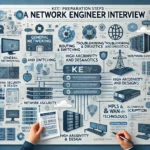 infographic summarizing key preparation steps for a network engineer interview