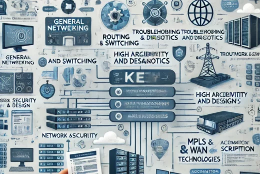 infographic summarizing key preparation steps for a network engineer interview