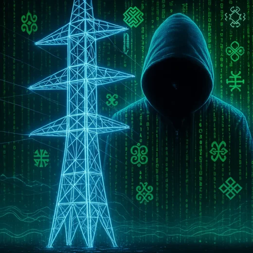 hacker with Adinkra and Matrix