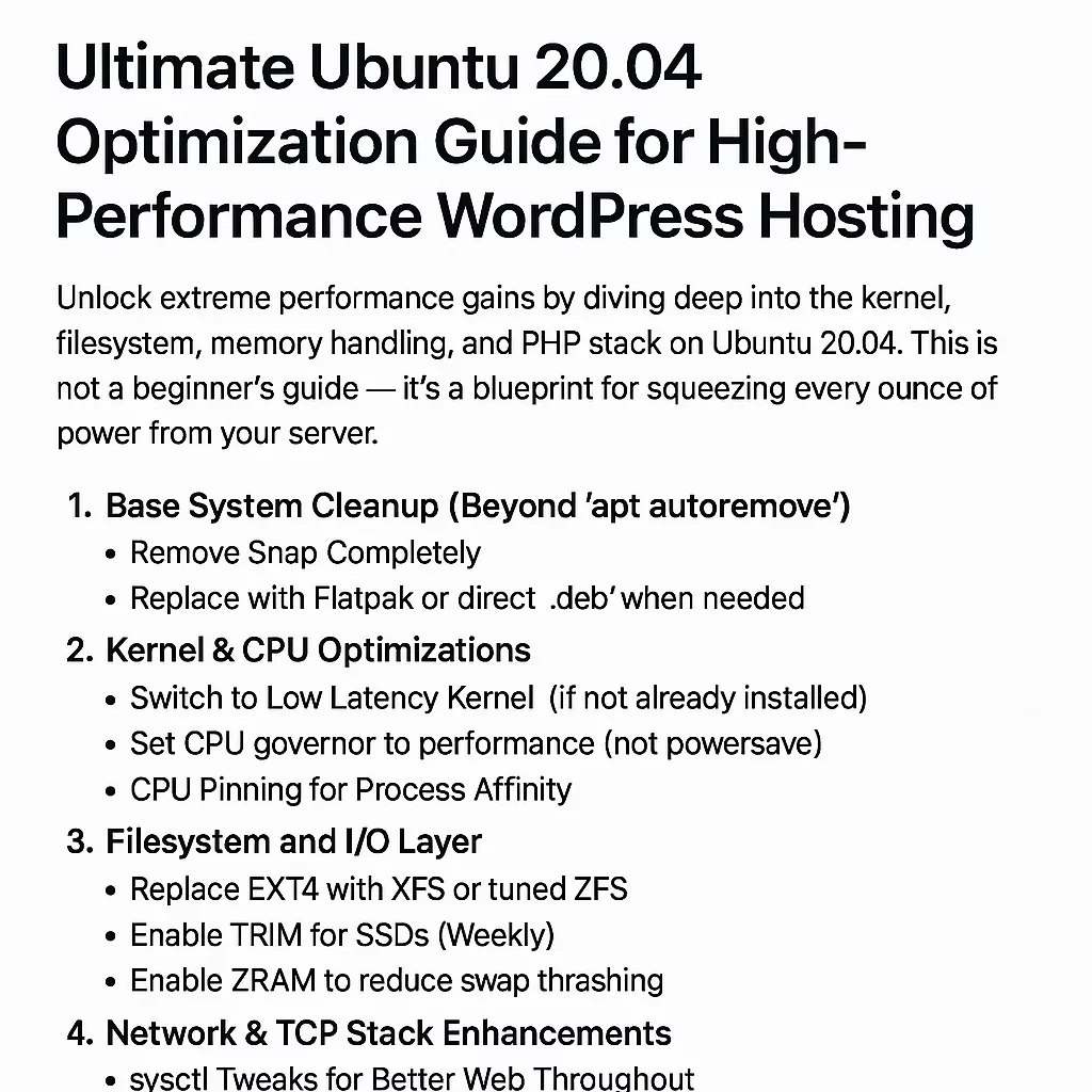 Ultimate Ubuntu 20.04 Optimization Guide
